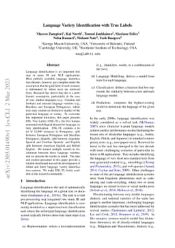 Language Variety Identification with True Labels