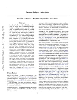 Dropout Reduces Underfitting