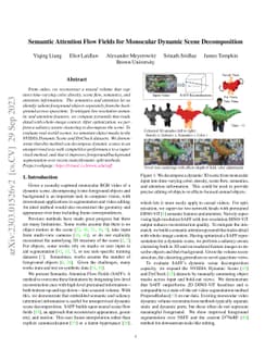Semantic Attention Flow Fields for Monocular Dynamic Scene Decomposition