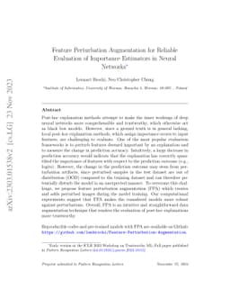 Feature Perturbation Augmentation for Reliable Evaluation of Importance
  Estimators in Neural Networks