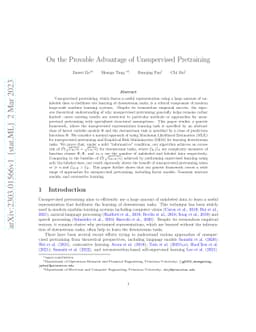On the Provable Advantage of Unsupervised Pretraining