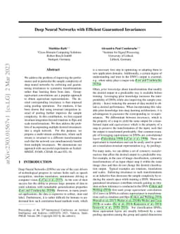 Deep Neural Networks with Efficient Guaranteed Invariances