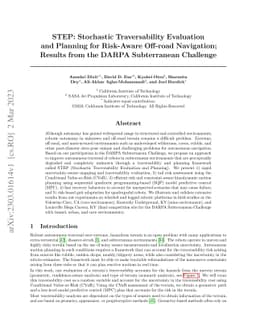 STEP: Stochastic Traversability Evaluation and Planning for Risk-Aware
  Off-road Navigation; Results from the DARPA Subterranean Challenge