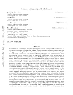 Deconstructing deep active inference