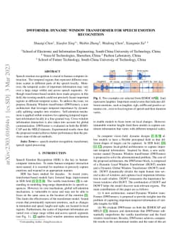 DWFormer: Dynamic Window transFormer for Speech Emotion Recognition