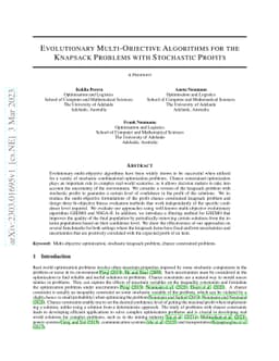 Evolutionary Multi-Objective Algorithms for the Knapsack Problems with
  Stochastic Profits
