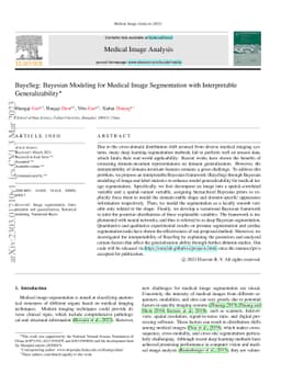 BayeSeg: Bayesian Modeling for Medical Image Segmentation with
  Interpretable Generalizability