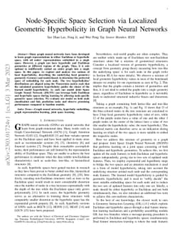 Node-Specific Space Selection via Localized Geometric Hyperbolicity in
  Graph Neural Networks