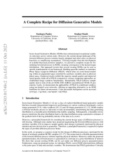 A Complete Recipe for Diffusion Generative Models