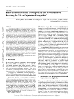 Prior Information based Decomposition and Reconstruction Learning for
  Micro-Expression Recognition