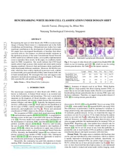 Benchmarking White Blood Cell Classification Under Domain Shift