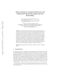 Meme Sentiment Analysis Enhanced with Multimodal Spatial Encoding and
  Facial Embedding