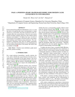 PAGE: A Position-Aware Graph-Based Model for Emotion Cause Entailment in
  Conversation