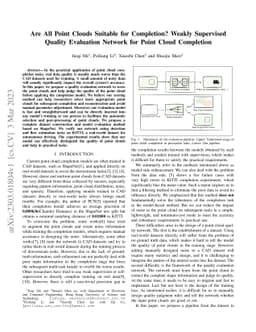 Are All Point Clouds Suitable for Completion? Weakly Supervised Quality
  Evaluation Network for Point Cloud Completion