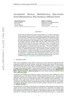 Anamnesic Neural Differential Equations with Orthogonal Polynomial
  Projections