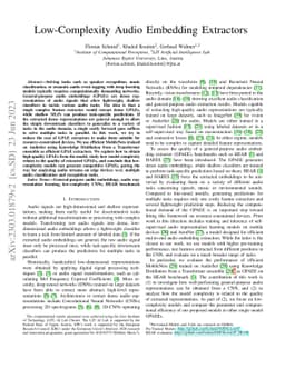 Low-Complexity Audio Embedding Extractors