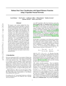 Robust One-Class Classification with Signed Distance Function using
  1-Lipschitz Neural Networks