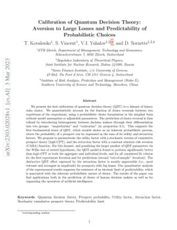 Calibration of Quantum Decision Theory: Aversion to Large Losses and
  Predictability of Probabilistic Choices