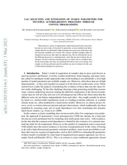 Lag selection and estimation of stable parameters for multiple
  autoregressive processes through convex programming