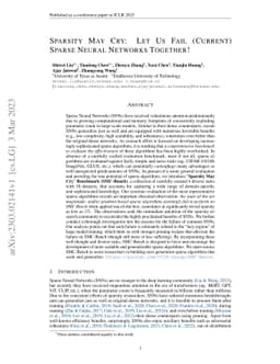 Sparsity May Cry: Let Us Fail (Current) Sparse Neural Networks Together!