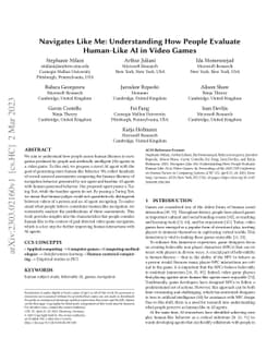 Navigates Like Me: Understanding How People Evaluate Human-Like AI in
  Video Games
