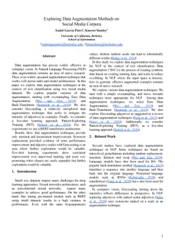 Exploring Data Augmentation Methods on Social Media Corpora