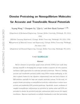 Denoise Pretraining on Nonequilibrium Molecules for Accurate and
  Transferable Neural Potentials