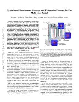 Graph-based Simultaneous Coverage and Exploration Planning for Fast
  Multi-robot Search
