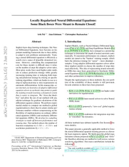 Locally Regularized Neural Differential Equations: Some Black Boxes Were
  Meant to Remain Closed!