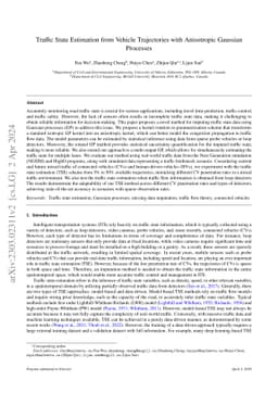 Traffic State Estimation from Vehicle Trajectories with Anisotropic
  Gaussian Processes
