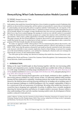 Demystifying What Code Summarization Models Learned