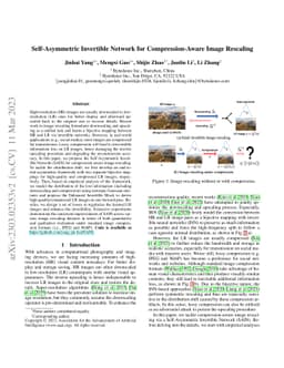 Self-Asymmetric Invertible Network for Compression-Aware Image Rescaling