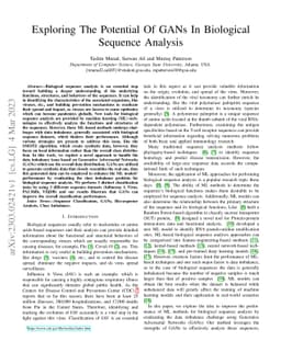 Exploring The Potential Of GANs In Biological Sequence Analysis