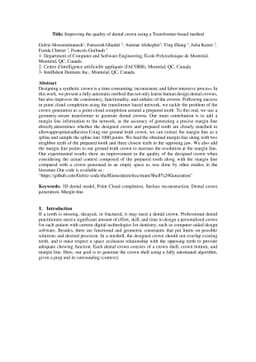 Improving the quality of dental crown using a Transformer-based method