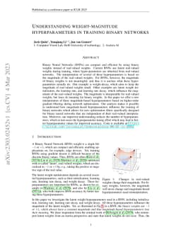 Understanding weight-magnitude hyperparameters in training binary
  networks