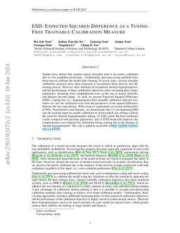 ESD: Expected Squared Difference as a Tuning-Free Trainable Calibration
  Measure