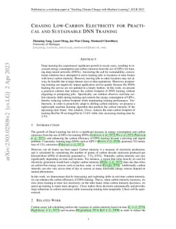 Chasing Low-Carbon Electricity for Practical and Sustainable DNN
  Training