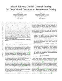 Visual Saliency-Guided Channel Pruning for Deep Visual Detectors in
  Autonomous Driving