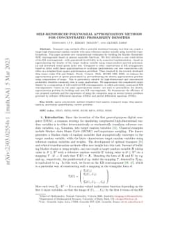 Self-reinforced polynomial approximation methods for concentrated
  probability densities