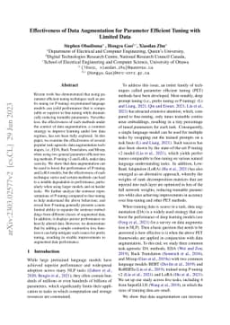 Effectiveness of Data Augmentation for Parameter Efficient Tuning with
  Limited Data