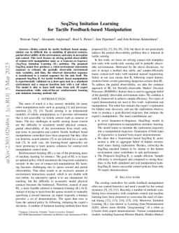 Seq2Seq Imitation Learning for Tactile Feedback-based Manipulation
