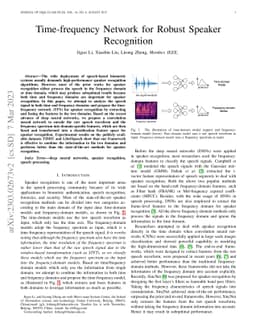 Time-frequency Network for Robust Speaker Recognition