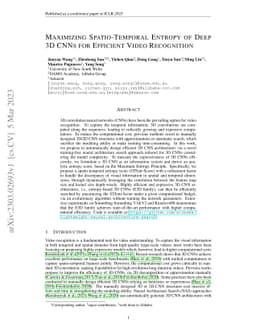 Maximizing Spatio-Temporal Entropy of Deep 3D CNNs for Efficient Video
  Recognition