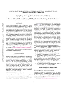 A Comparative Study of Self-Supervised Speech Representations in Read
  and Spontaneous TTS