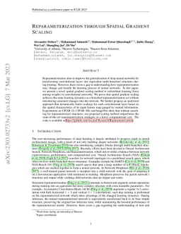 Reparameterization through Spatial Gradient Scaling