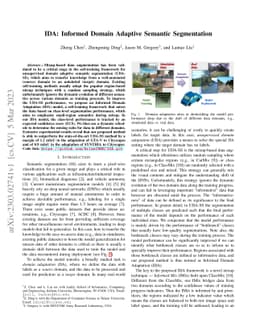 IDA: Informed Domain Adaptive Semantic Segmentation