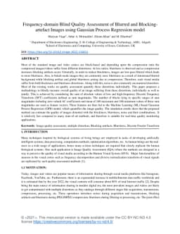 Frequency-domain Blind Quality Assessment of Blurred and
  Blocking-artefact Images using Gaussian Process Regression model