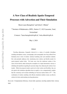 A New Class of Realistic Spatio-Temporal Processes with Advection and
  Their Simulation