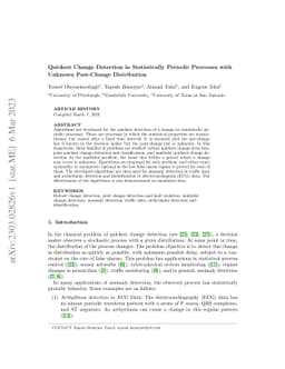 Quickest Change Detection in Statistically Periodic Processes with
  Unknown Post-Change Distribution