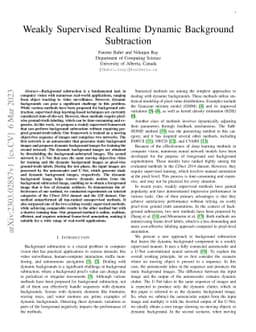 Weakly Supervised Realtime Dynamic Background Subtraction